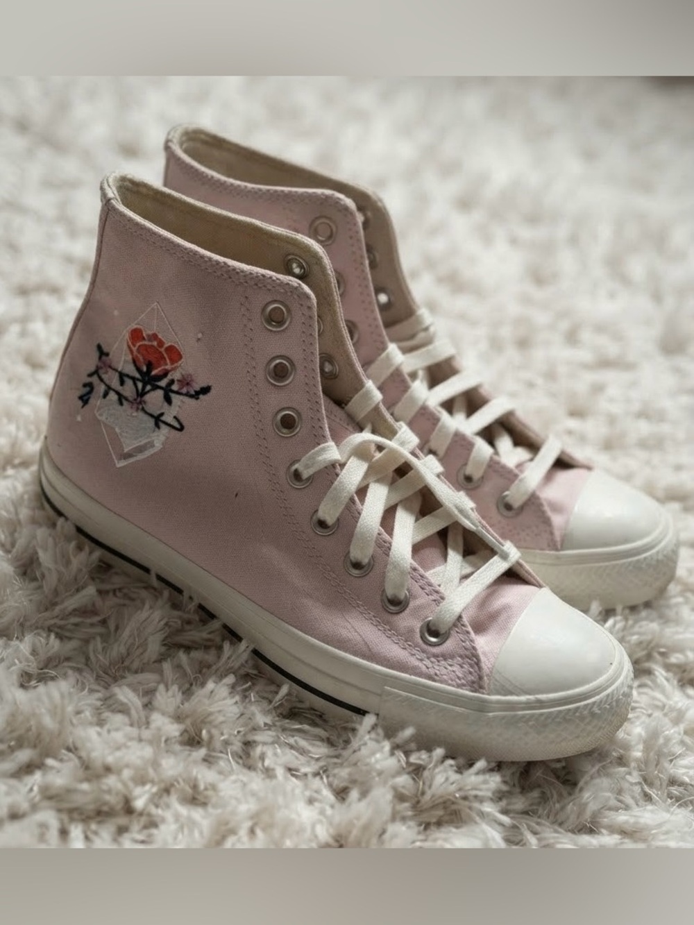 Converse Chuck Taylor All Star Embroidered Crystal Amethyst High Top Sneaker